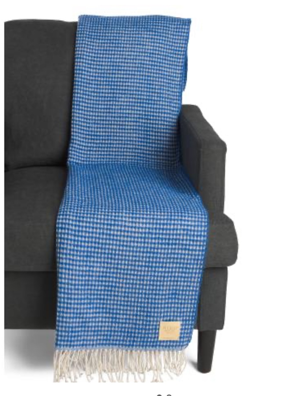 NIDO Notte Italia Waffle Knit Fringe Throw - Made in Italy - 50"x70" - Blue